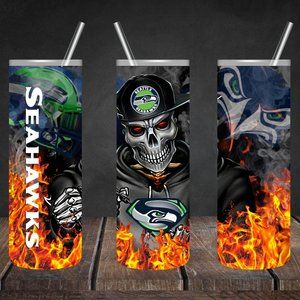 Seattle Seahawks 20oz Skinny Tumbler | Super Bowl LX Inspired | Custom Fan Cup |
